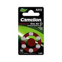 Батарейка CAMELION Zinc Air A312-BP6(0%Hg) 6 шт. в блистере