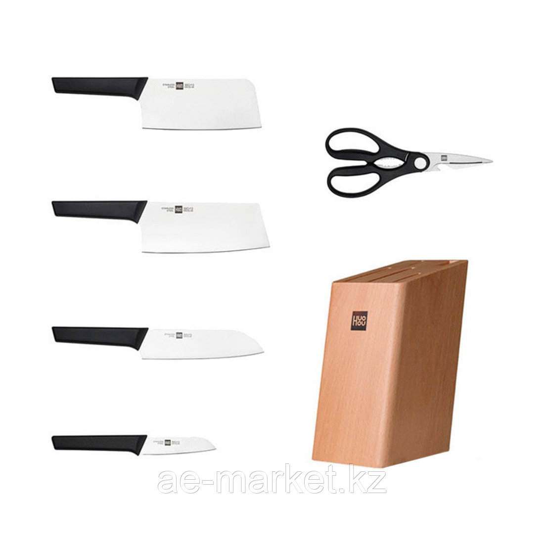 Набор ножей HuoHou Hot Youth Edition Kitchen Knife 6 Piece Set Beech Wood Edition - фото 3 - id-p110551887