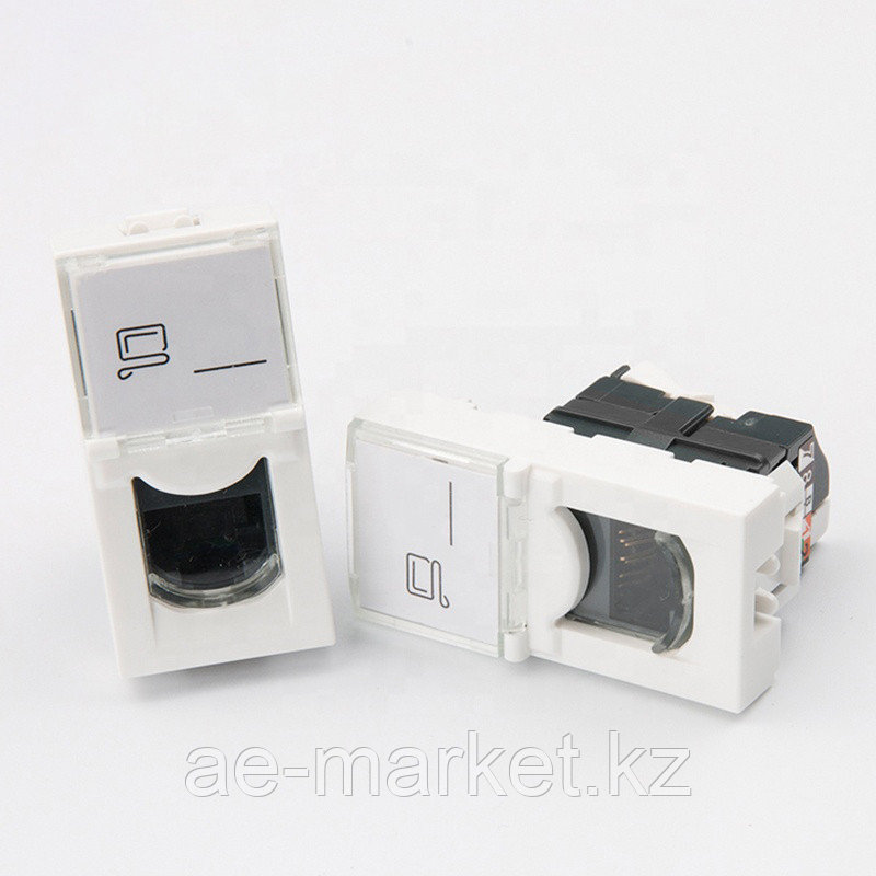 Shelbi Розеточный модуль Cat 5 UTP с лицевой панель со шторкой 45х22.5 mm - фото 4 - id-p110556836