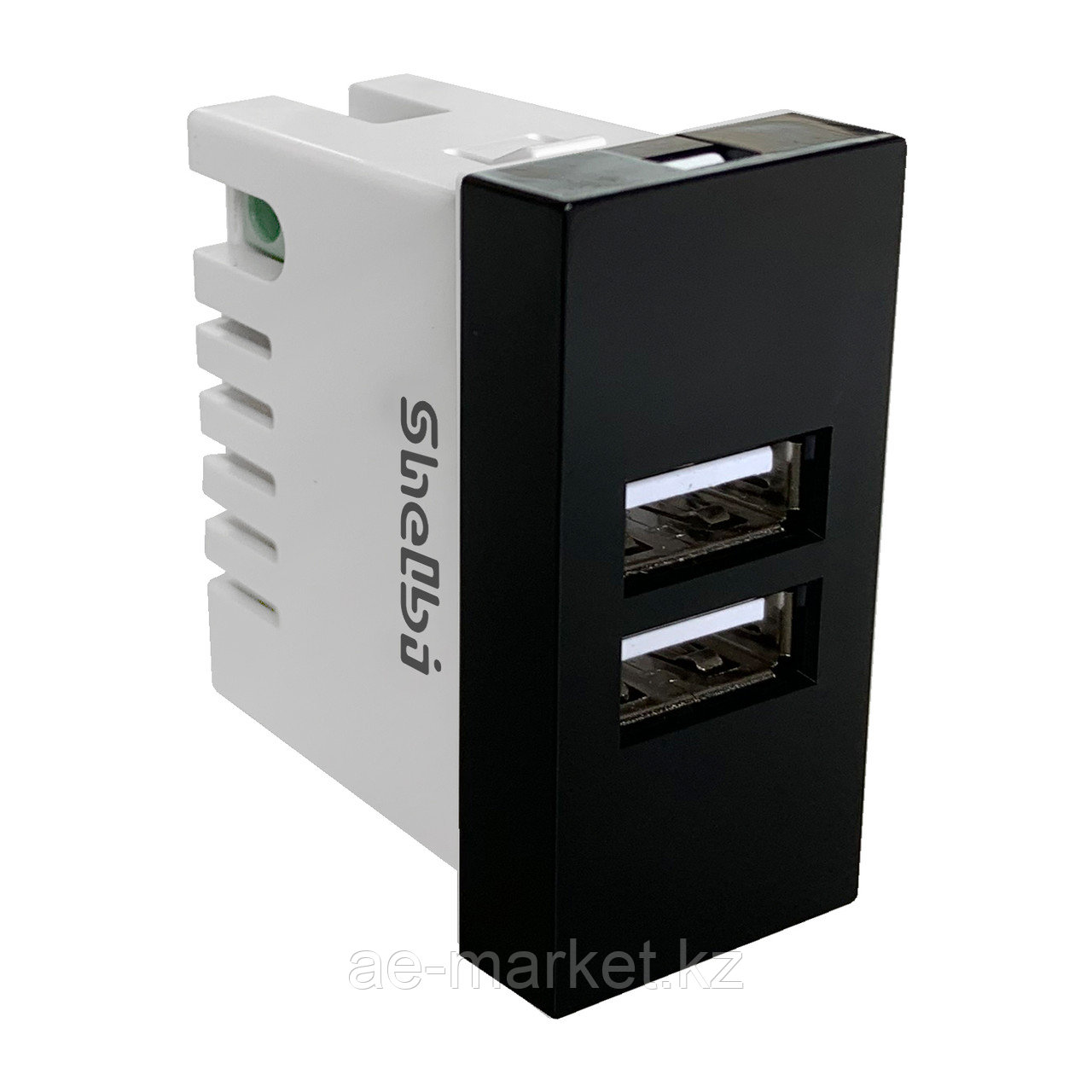 Shelbi Розетка зарядка 2-портовая USB, 2.1А,  45х22.5, чёрная