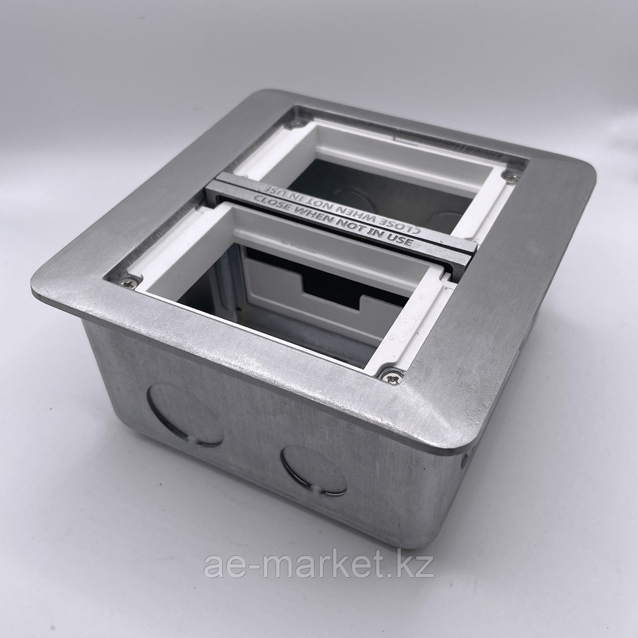 Напольный лючок на 6 модулей (22,5*45) металл, серебро - фото 2 - id-p110556931