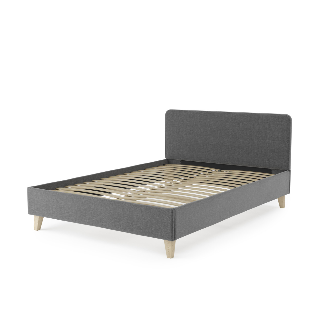 Кровать Salotti Сканди 140, рогожка, ткань Шифт, темно-серый - фото 4 - id-p110557016
