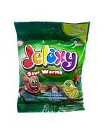 Жев. мармелад Jelaxy fizzy Sour Worms Қышқыл құрттар 80 гр. (қаптамада 12 дана)
