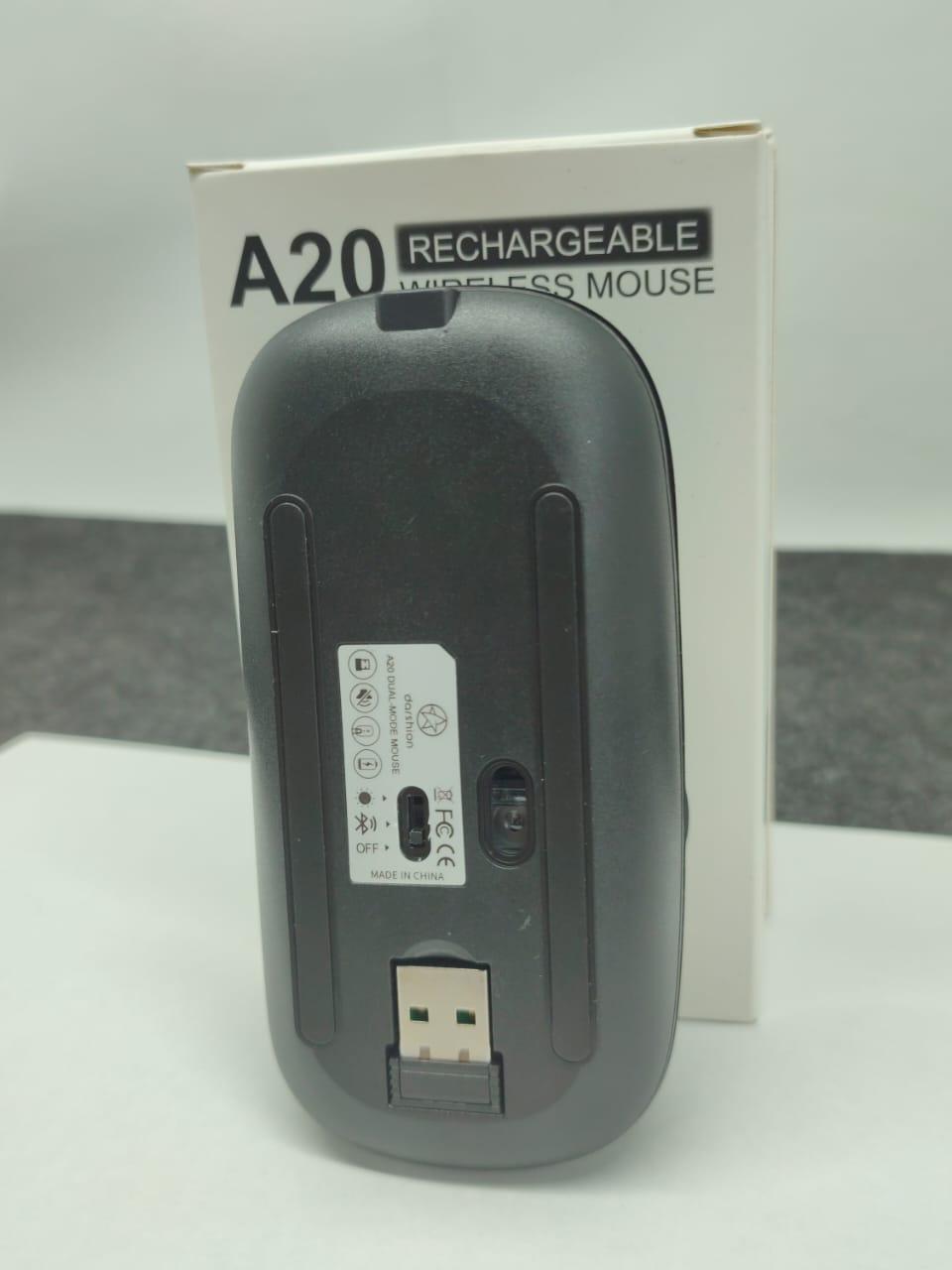 Беспроводная мышка A20 Rechargeable Wirless Mouse черная - фото 8 - id-p110566037