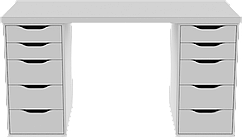 Стол письменный  Ингар 2/55 белый 140x55x75 см