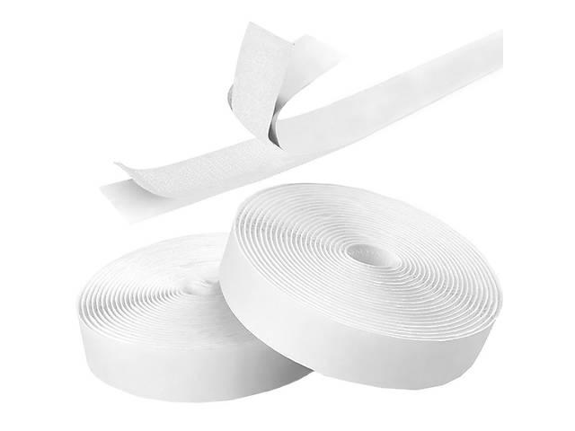 Крепежная лента липучка на клеевой основе 25mm (25 м в рулоне) белая
