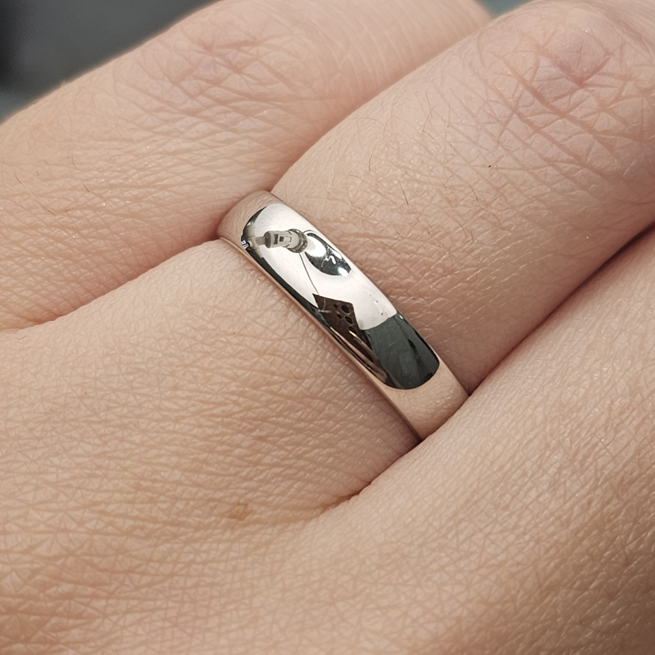 Обручальное кольцо 2,69 гр, серебро 925 проба, 21,5 размер/4мм - фото 7 - id-p110592093