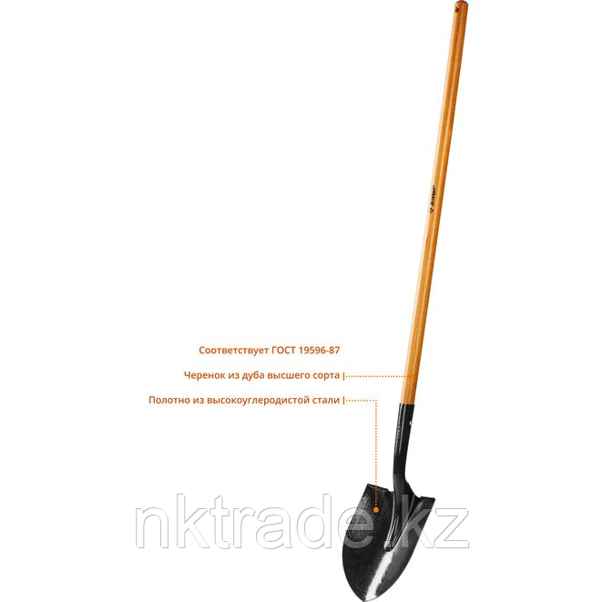 Лопата "Профи-10" штыковая для земляных работ, деревянный черенок, ЗУБР Профессионал - фото 3 - id-p98547265