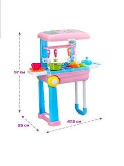 Набор интерактивной развивающей игрушки для девочек кухня чемодан набор посуды из пластика 57х47.5 см - фото 5 - id-p110592390