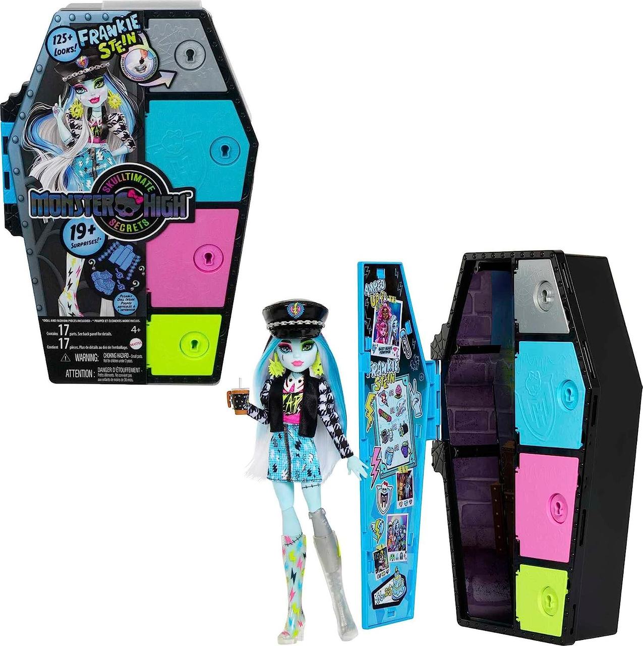 Кукла Monster High и модный набор, Фрэнки Стейн со шкафчиком для переодевания и более 19 сюрпризов - фото 1 - id-p110592392