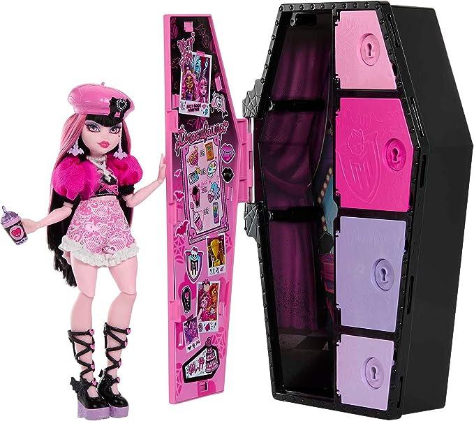 Кукла Monster High и модный набор, Дракулаура с шкафчиком для переодевания и более 19 сюрпризов - фото 1 - id-p110592431