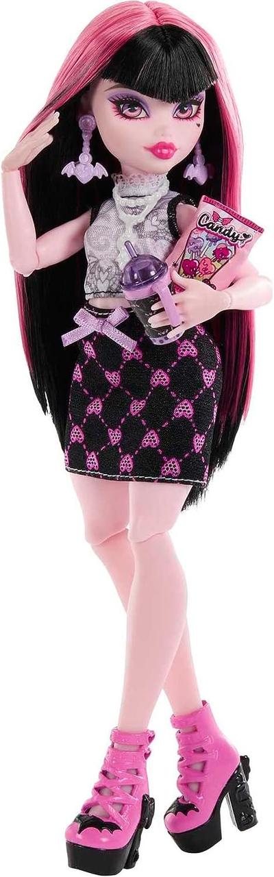 Кукла Monster High и модный набор, Дракулаура с шкафчиком для переодевания и более 19 сюрпризов