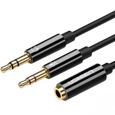 UGREEN 20898 Аудиокабель AV140 Dual 3.5mm Male To 3.5mm Female Audio Cable Black