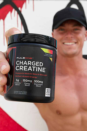 R1 Charged Creatine, 240 g, Rule1 Sour Candy, фото 2