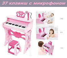 Набор пианино синтезатор для малышей 18 мес розовый 37 клавиш  63х43 см