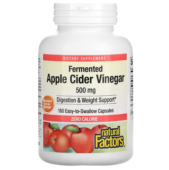 Ферментированный яблочный уксус, 500 мг, 180 капсул, которые легко ...
