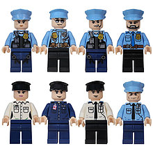 Конструктор Минифигурки M80410 Эксклюзивный набор Полиции офицеры полиции в одном наборе 8шт