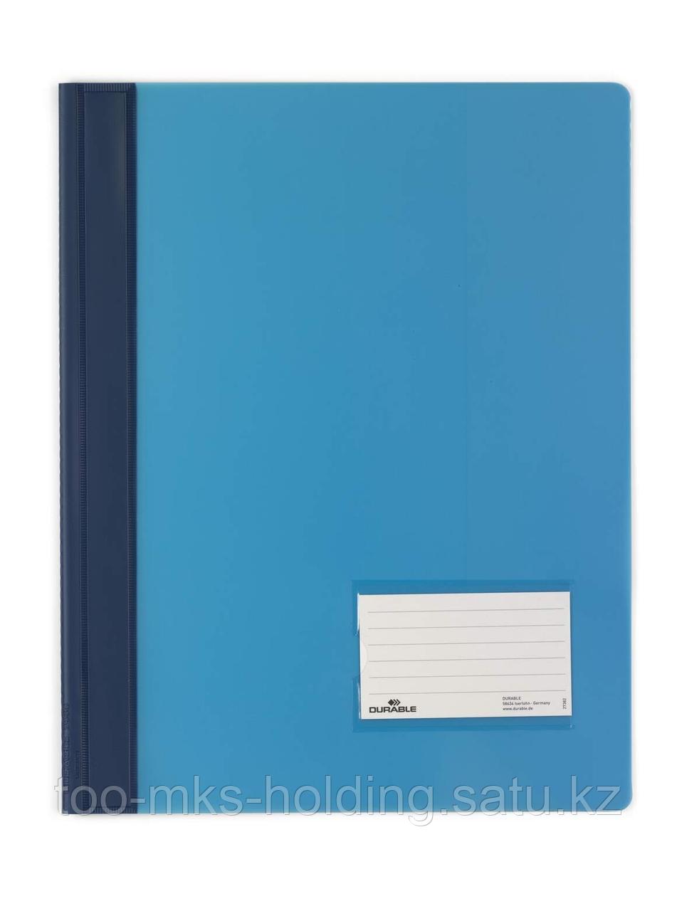 Скоросшиватель пластиковый А4+, карман для визитки, голубой Durable - фото 1 - id-p110595903