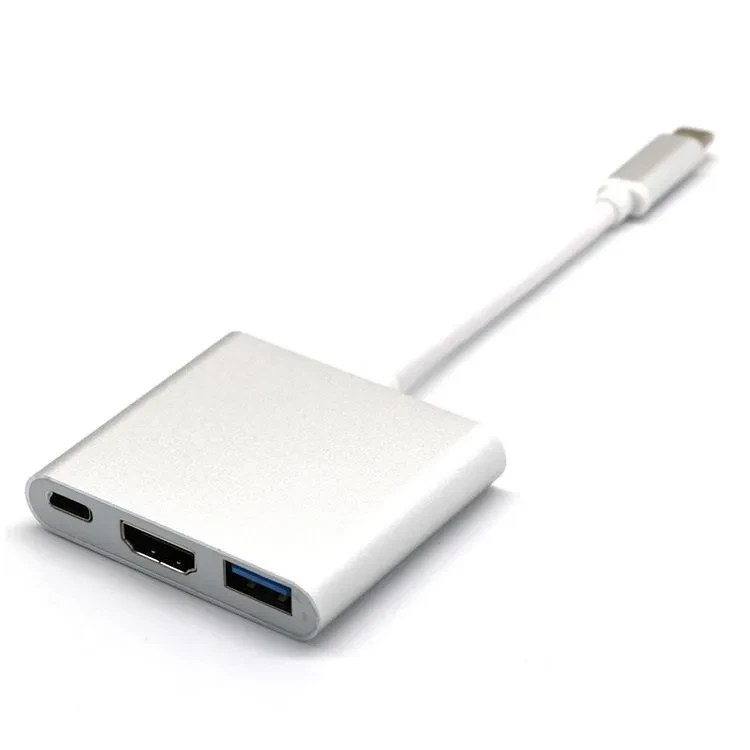 3 в 1 USB 3.1 Type C to HDMI + Type C + USB 3.0 Кабель-адаптер для адаптера Apple Macbook - фото 4 - id-p97594077