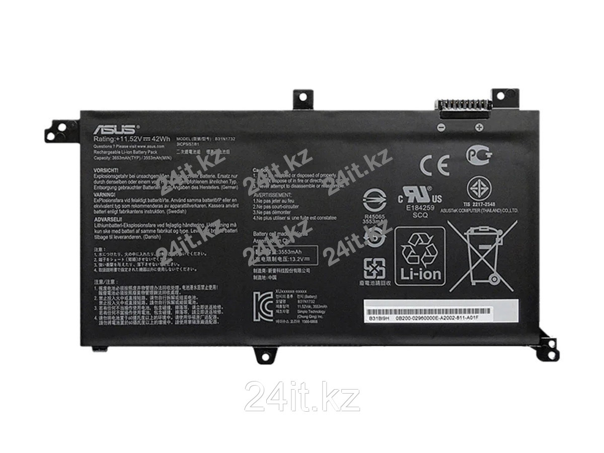 Аккумулятор B31N1732 для ноутбука Asus 11.52V 42Wh / 3700mAh
