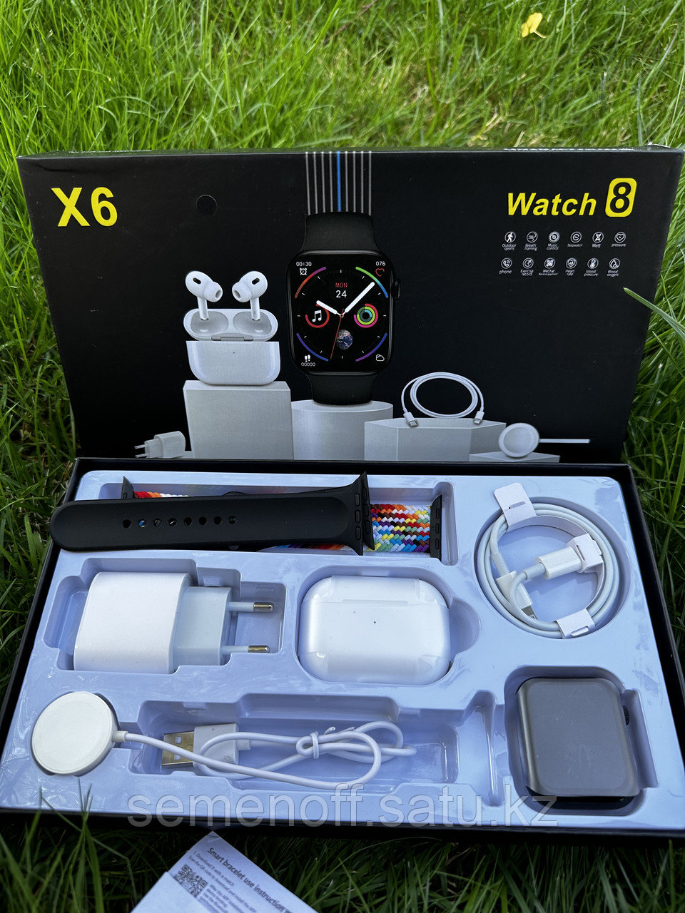 Смарт часы X6 White (комплект 6 в 1) - фото 1 - id-p108874513