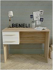 Стол письменный Beneli алекс, Дуб сонома/Белый, 100х50х76 см, фото 2