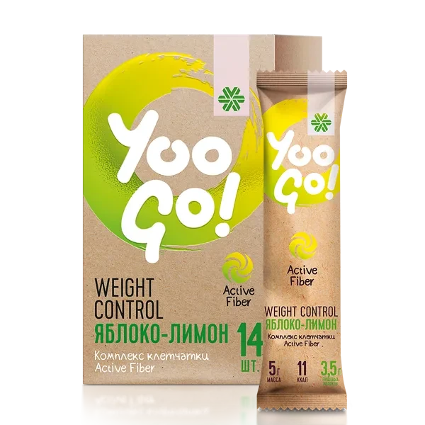 Yoo Go - Напиток Weight Control (яблоко-лимон), 14 порций по 5 г