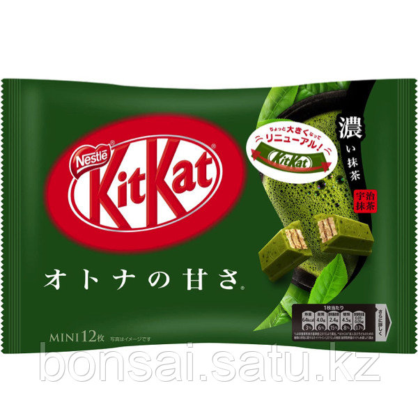 Японский шоколад КИТ-КАТ с зеленым чаем Матча-Уджи KIT KAT Matcha Uji, 12 долек - фото 1 - id-p110597983