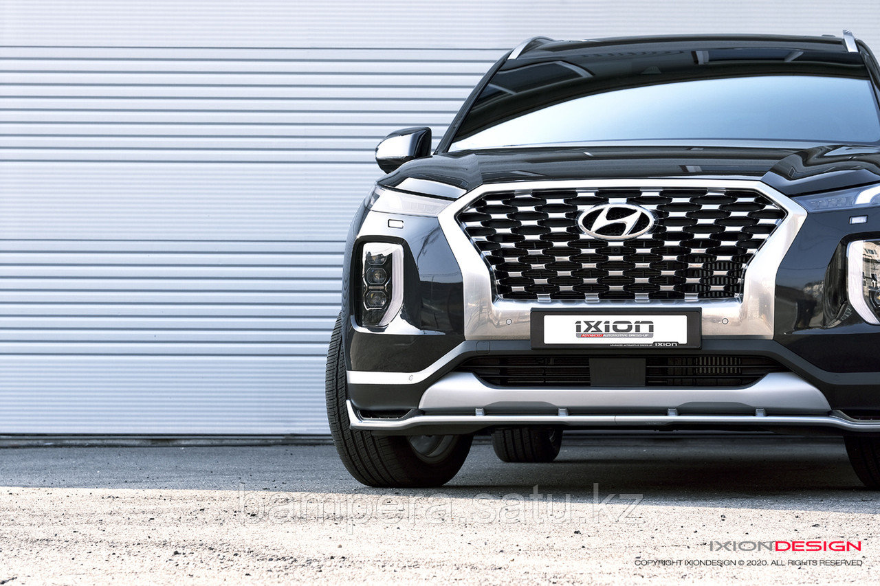 Накладка на передний бампер "Ixion" (стеклопластик) для Hyundai Palisade 2018-2022 г.в. - фото 5 - id-p110599057