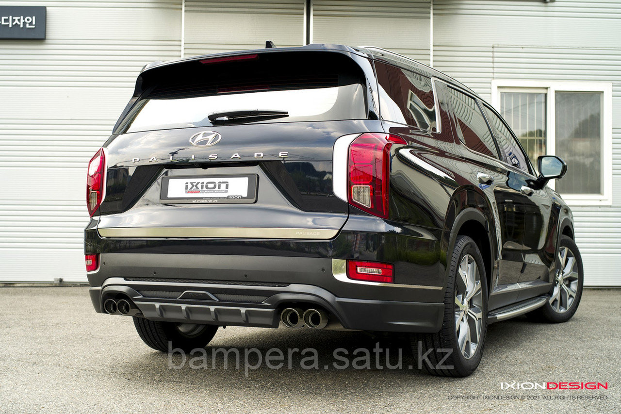 Накладка на задний бампер "Ixion" (стеклопластик) для Hyundai Palisade 2018-2022 г.в. - фото 3 - id-p110599073