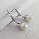 Серьги из серебра имитация жемчуга Красная Пресня 3368872Д, фото 2