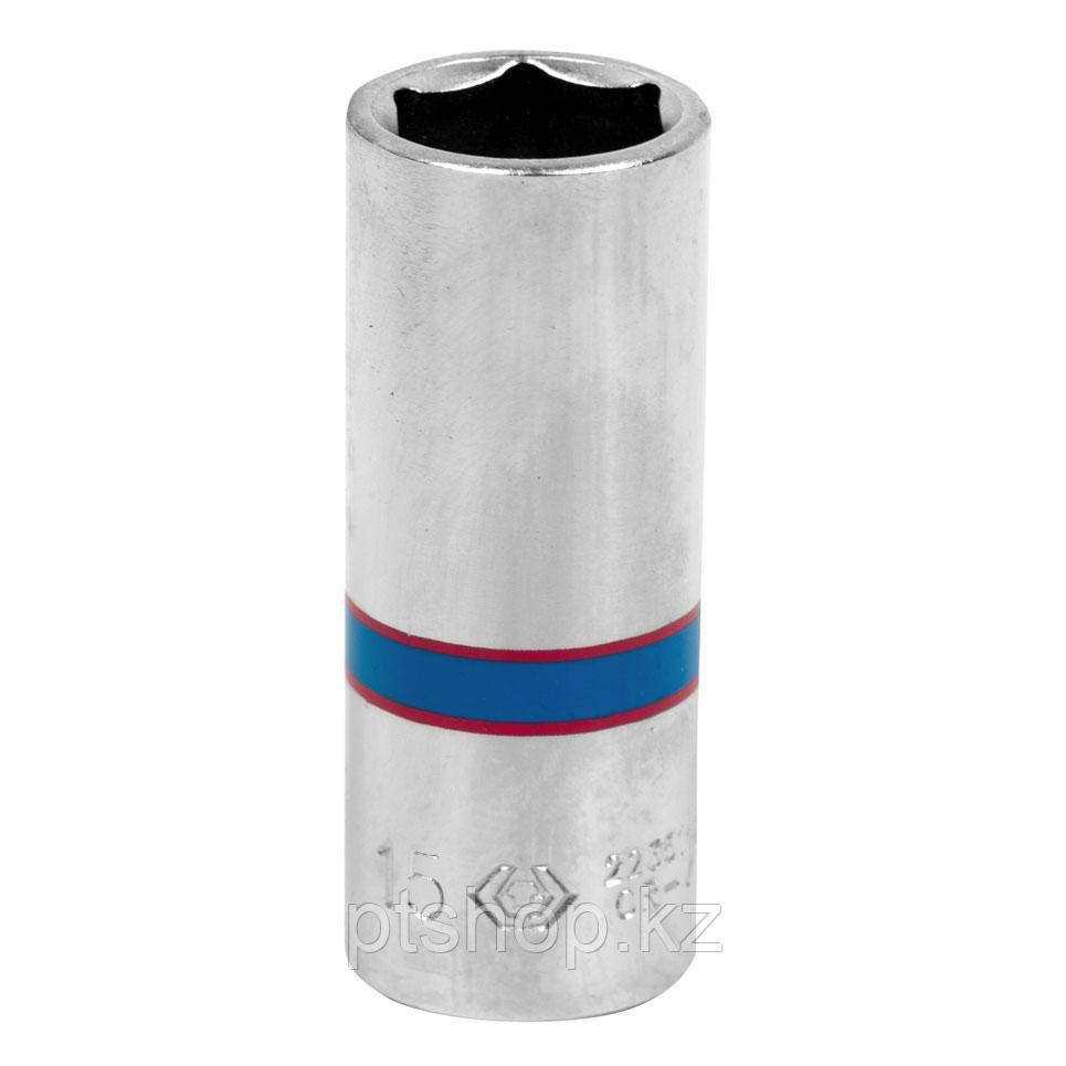 KING TONY Головка торцевая глубокая шестигранная 1/4", 15 мм KING TONY 223515M