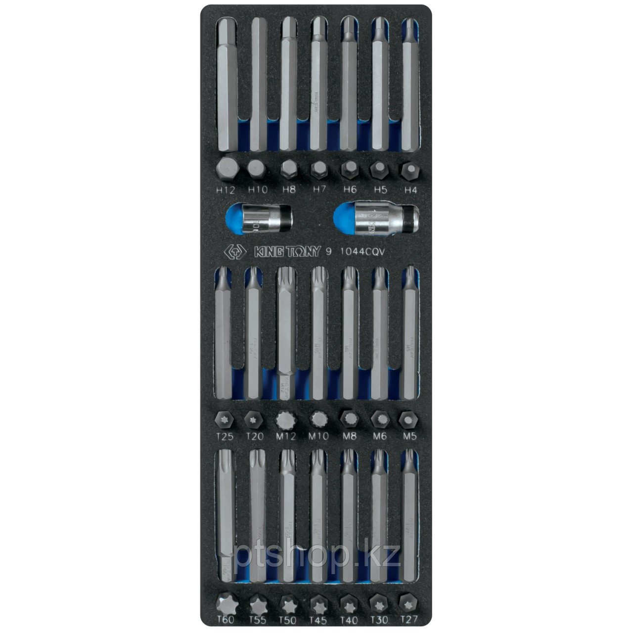 KING TONY Набор вставок (бит) 10 мм, Torx, Spline, Hex, ложемент, 44 предмета KING TONY 9-1044CQV
