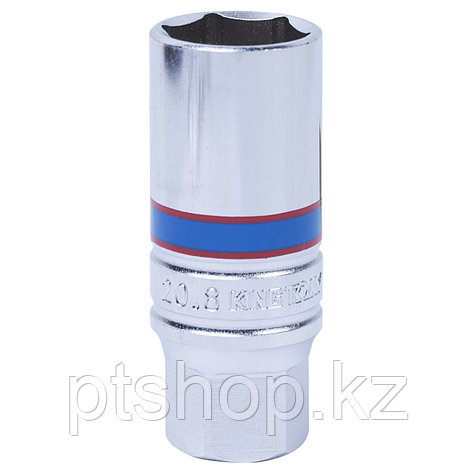 KING TONY Головка свечная шестигранная 3/8", 21 мм, L = 70 мм, резиновый фиксатор KING TONY 363521, фото 1