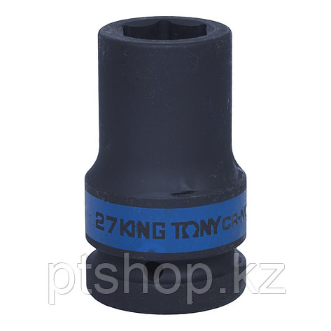 KING TONY Головка торцевая ударная глубокая шестигранная 1", 27 мм KING TONY 843527M, фото 1