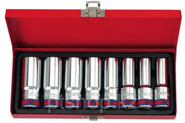 KING TONY Набор глубоких торцевых головок 1/2", двенадцатигранные, 1/2"-15/16", 8 предметов KING TONY 4208SR