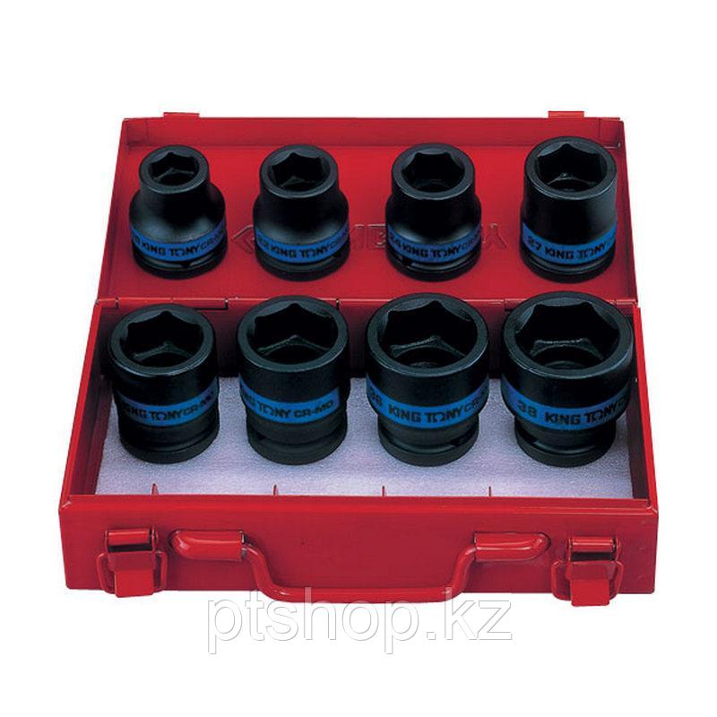 KING TONY Набор ударных торцевых головок 3/4", шестигранные, 19-38 мм, 8 предметов KING TONY 6408MP10