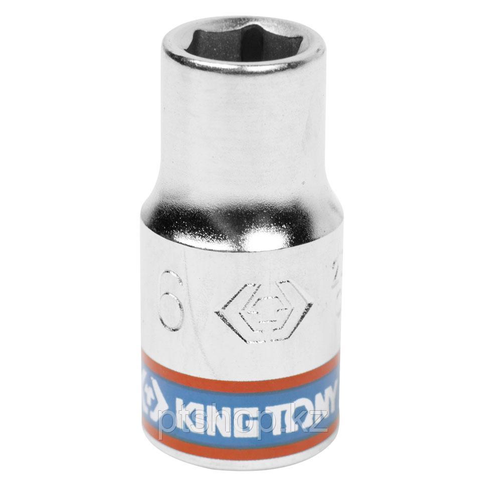 KING TONY Головка торцевая стандартная шестигранная 1/4", 6 мм KING TONY 233506M
