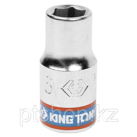 KING TONY Головка торцевая стандартная шестигранная 1/4", 6 мм KING TONY 233506M, фото 1