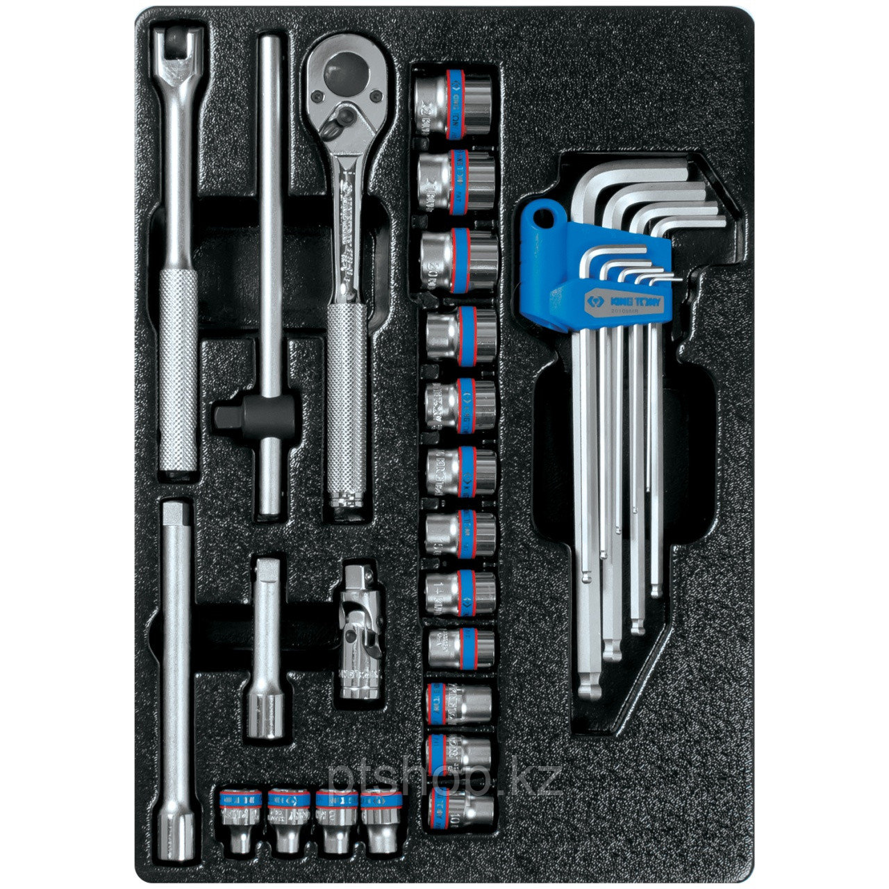 KING TONY Набор торцевых головок 3/8" с принадлежностями, ложемент, 31 предмет KING TONY 9-93523MR