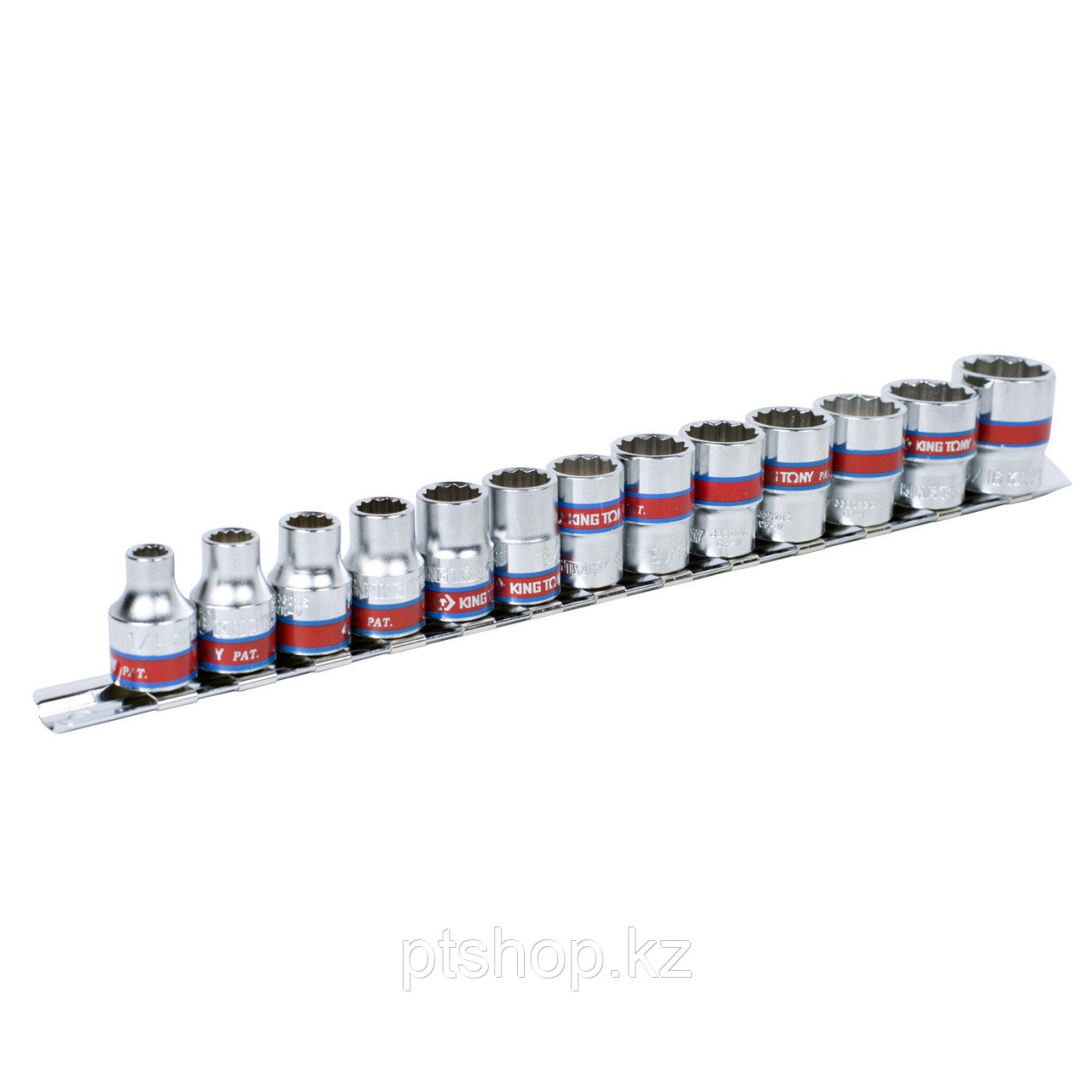 KING TONY Набор торцевых головок 3/8", двенадцатигранные, 1/4"-13/16", 13 предметов KING TONY 3013SR