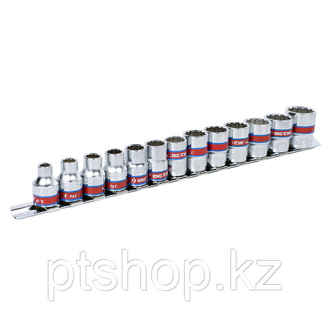 KING TONY Набор торцевых головок 3/8", двенадцатигранные, 1/4"-13/16", 13 предметов KING TONY 3013SR, фото 1