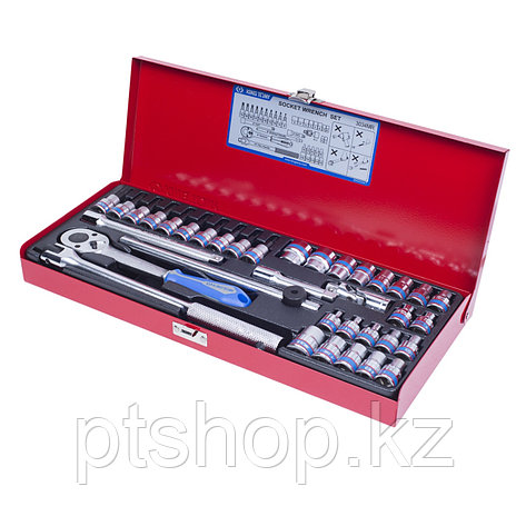 KING TONY Набор торцевых головок с принадлежностями 3/8", двенадцатигранные, 6-19 мм 36 предметов KING TONY, фото 1