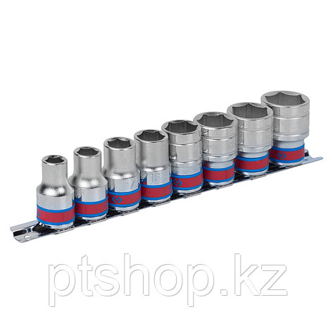 KING TONY Набор торцевых головок 1/2", шестигранные, 3/8"-7/8", 8 предметов KING TONY 4510SR, фото 1