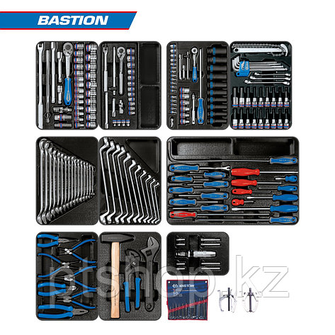 KING TONY Набор инструментов "BASTION" для тележки, 10 ложементов, 204 предмета KING TONY 946-100MRD-MT, фото 1