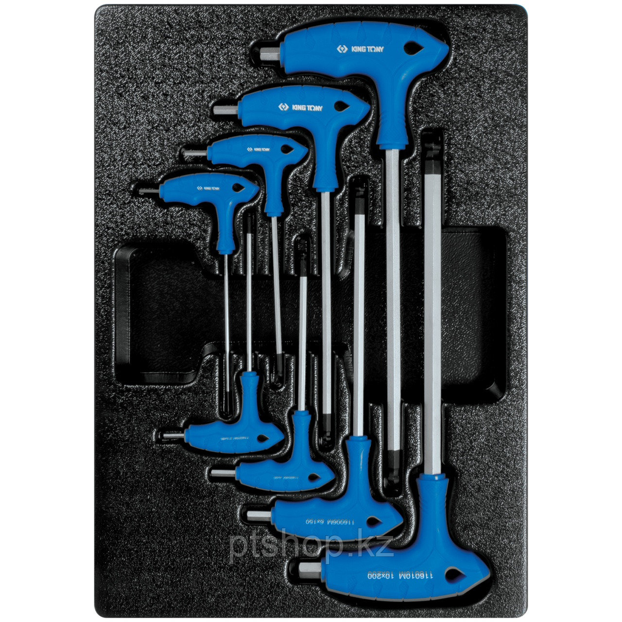 KING TONY Набор L-образных ключей Hex, ложемент, 8 предметов KING TONY 9-22108MR