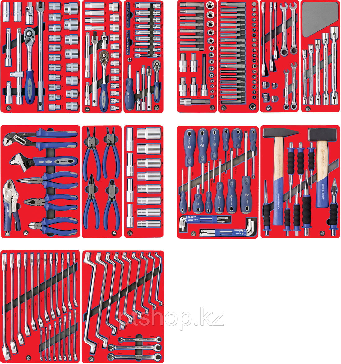 МАСТАК Набор инструментов "ЛИДЕР" для тележки, 14 ложементов, 270 предметов МАСТАК 5-00270
