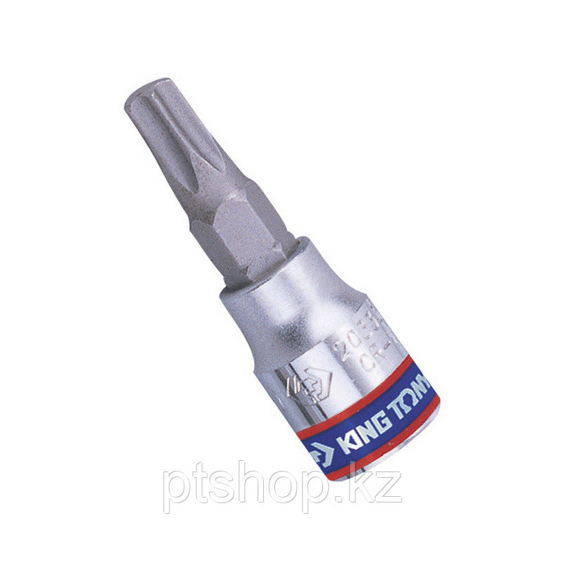 KING TONY Насадка (бита) торцевая 1/4", Torx, T20, L = 37 мм, с отверстием KING TONY 203720