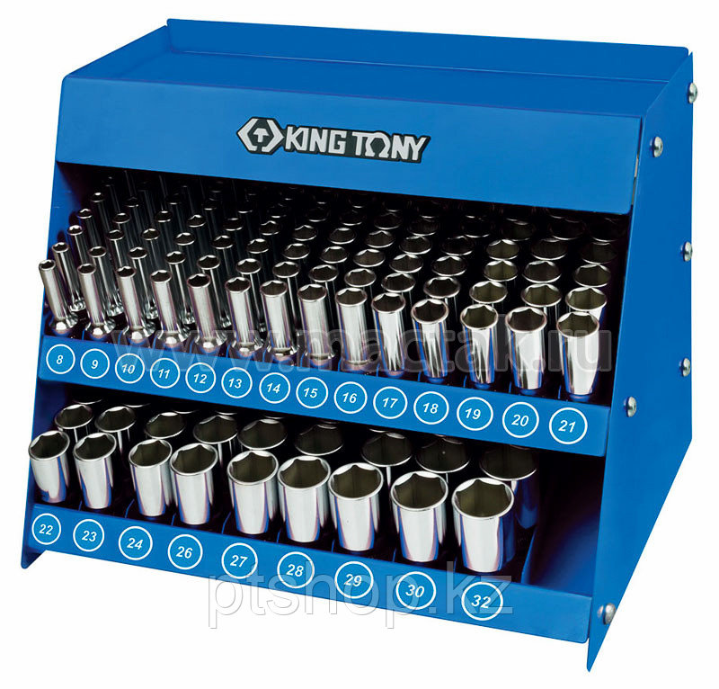 Стенд с глубокими торцевыми головками King Tony 4235M 1/2" 8-32 мм 165 предметов