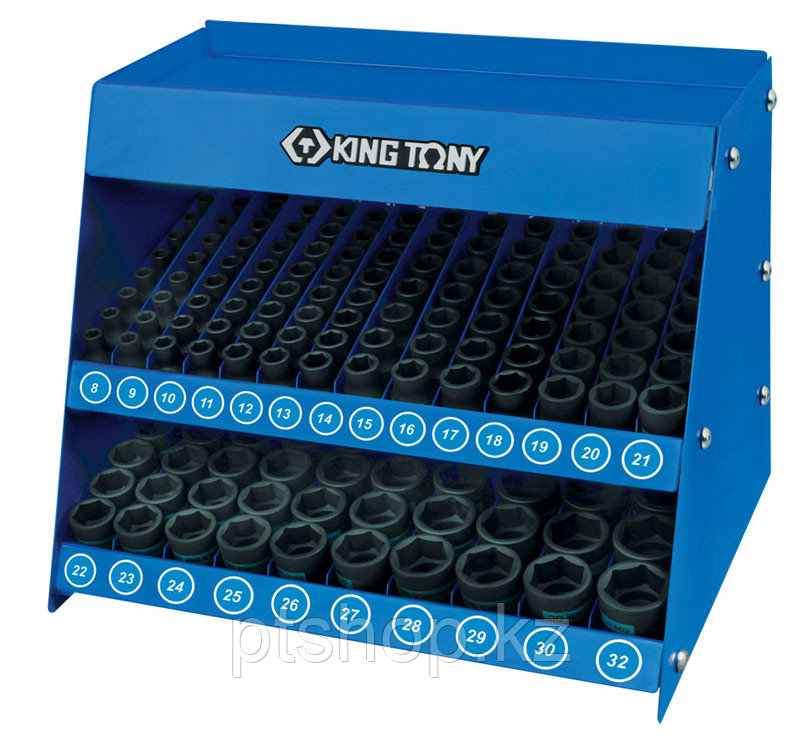 Стенд с ударными торцевыми головками King Tony 4535М 1/2" 8-32 мм 158 предметов